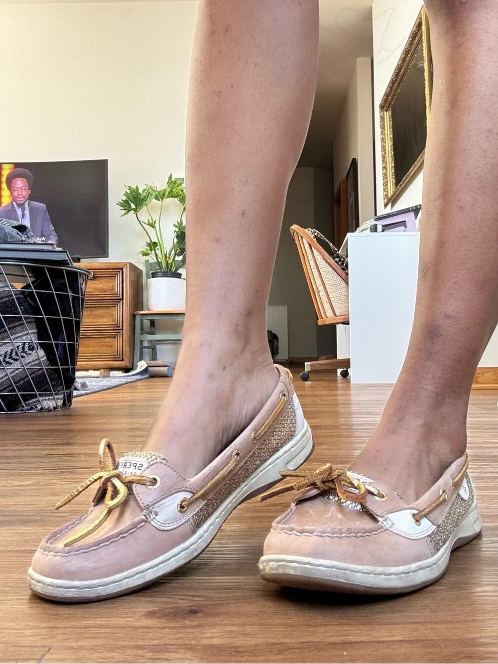 Sperry Blush and Gold Women's Moccasin Boat Shoes